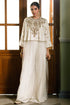 Roha Off White Anarkali Buta Embroidered Raneem Tunic With Sharara